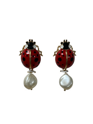 Boucle d'oreille coccinelle