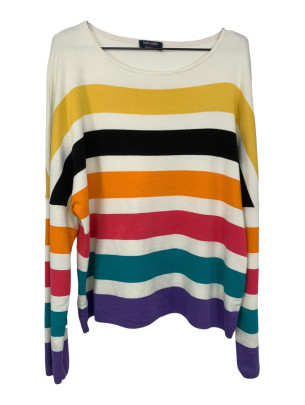 Pull à rayure multicolore -...