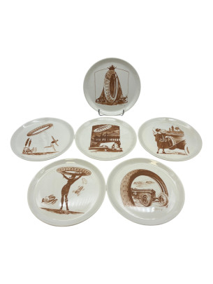 6 assiettes publicitaires...
