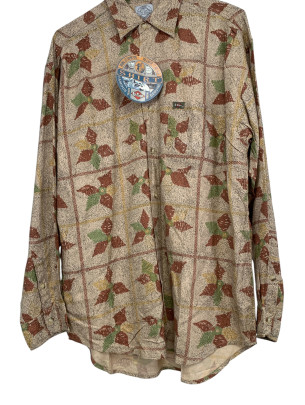 Chemise à motif de feuilles...