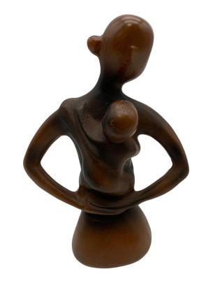 Statuette mère et enfant -...